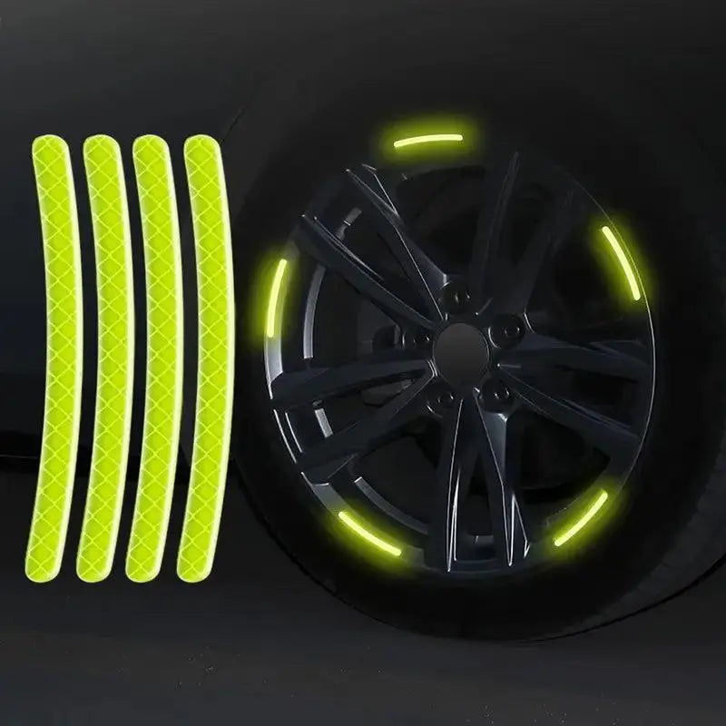 Lot de 20 Bandes d'avertissement de nuit  pour jante (Vert)