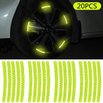 Charger l&#39;image dans la galerie, Lot de 20 Bandes d&#39;avertissement de nuit  pour jante (Vert)
